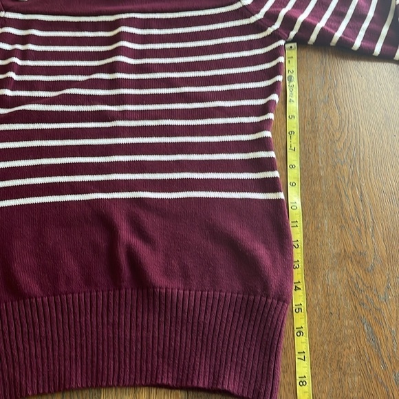 Patty Boutik Sweater Stripe Button Detail Size XL Long Sleeves Ribbed Shoulder - Picture 10 of 16